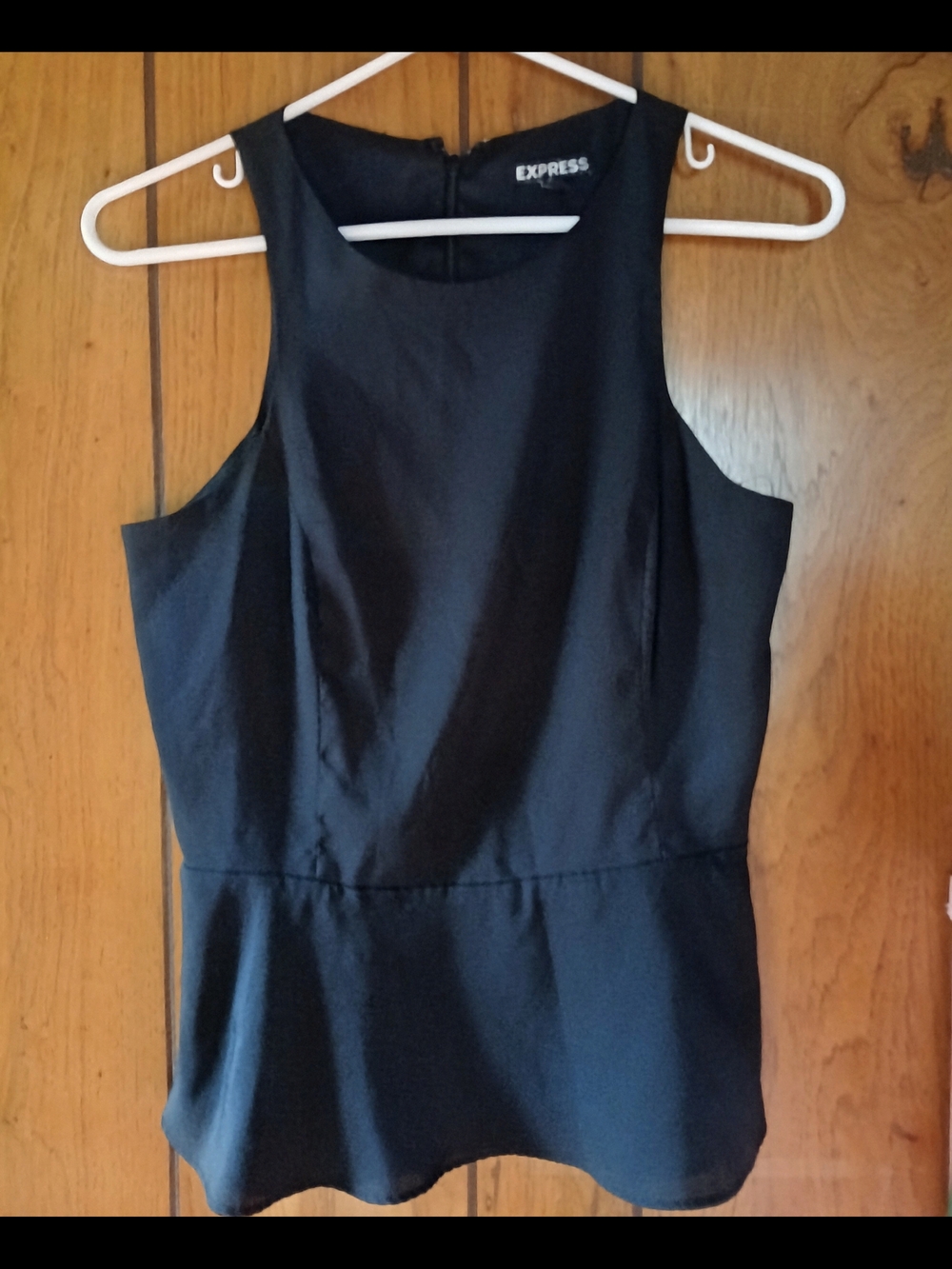 Express Black Sleeveless Peplum Top